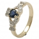 Claddagh Ring with Sapphire and Diamond for Ladies
